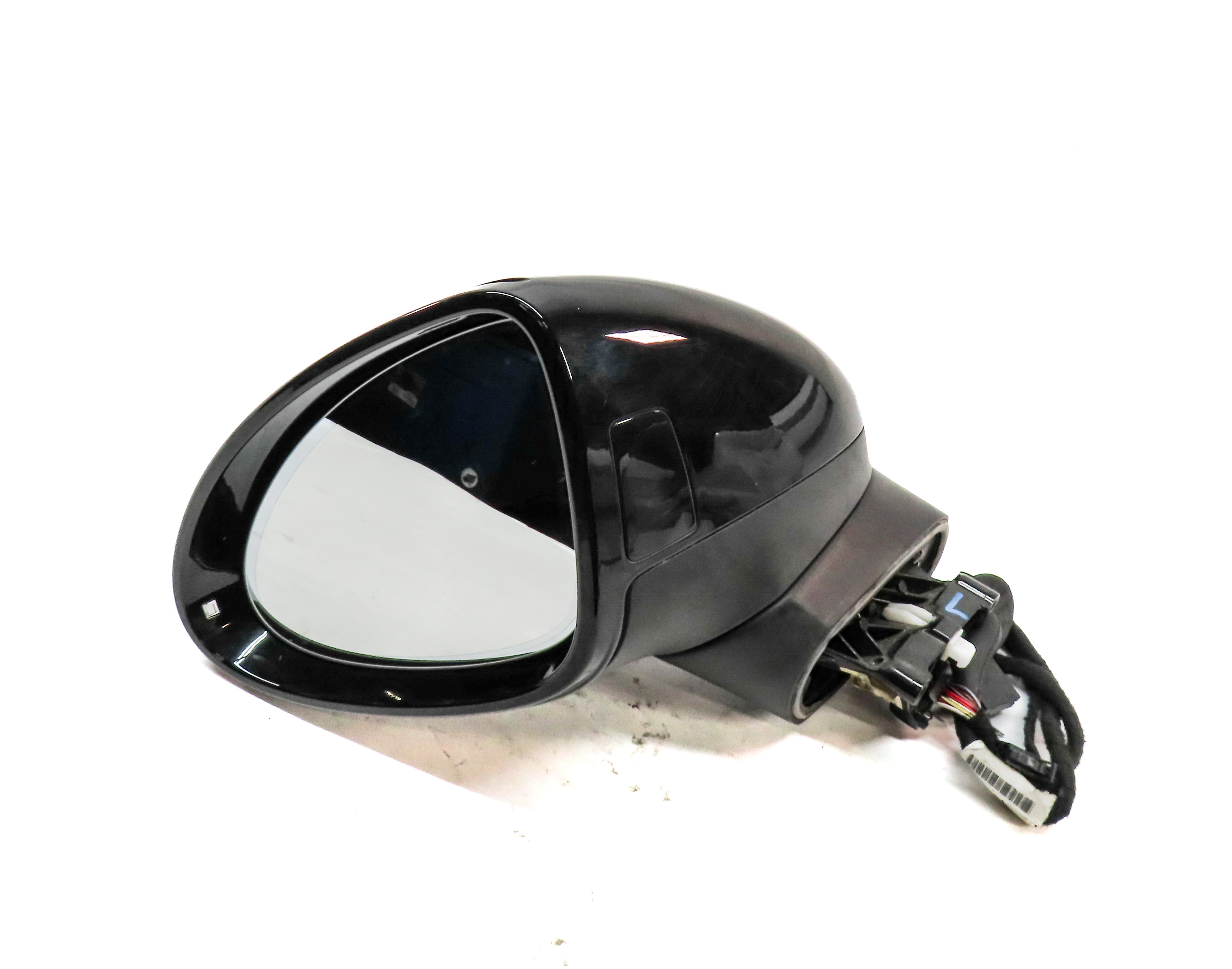 15-18 PORSCHE CAYENNE (958) LEFT BLIND SPOT P-FOLD AUTODIM DOOR MIRROR (Black) — exact item pictured